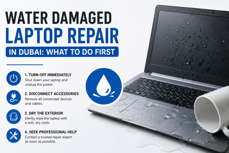 immediate tips for water damaged laptop repair in Dubai